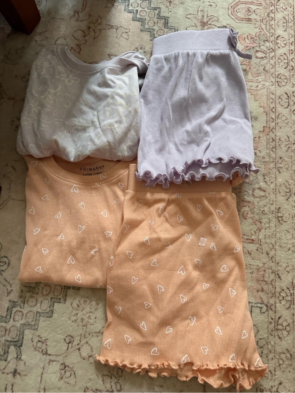 Primark Peach & Lavender Ribbed Sleep Set